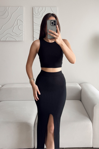 Tango Yırtmaç Detay İkili Takım 015298 SİYAH