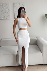 Tango Yırtmaç Detay İkili Takım 015298 BEYAZ
