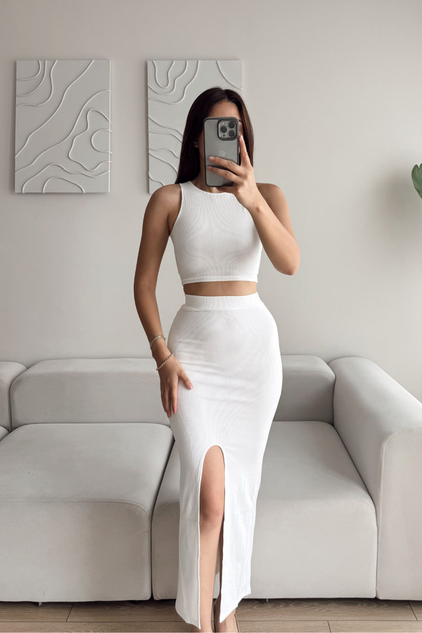 Tango Yırtmaç Detay İkili Takım 015298 BEYAZ