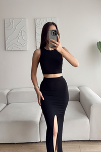 Tango Yırtmaç Detay İkili Takım 015298 SİYAH