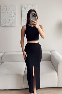 Tango Yırtmaç Detay İkili Takım 015298 SİYAH