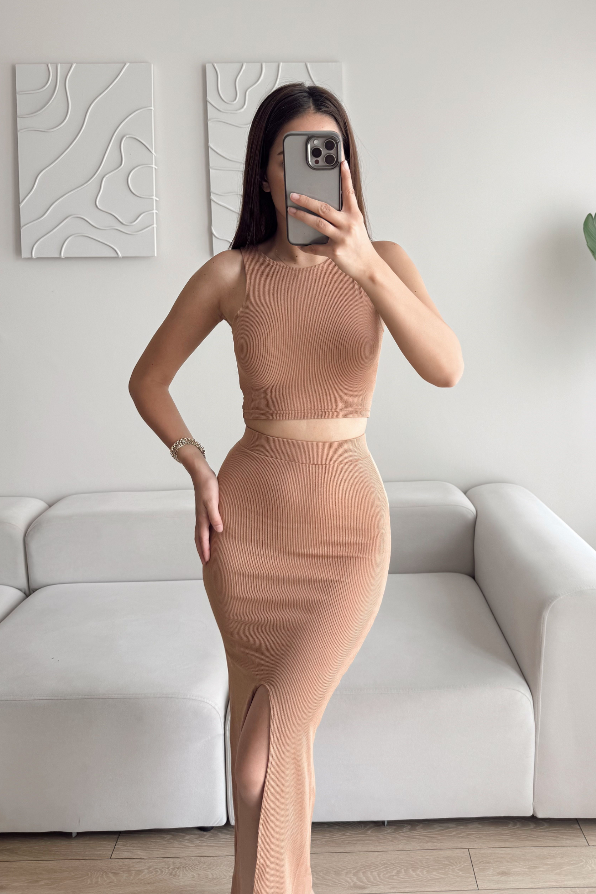 Tango Yırtmaç Detay İkili Takım 015298 VİZON