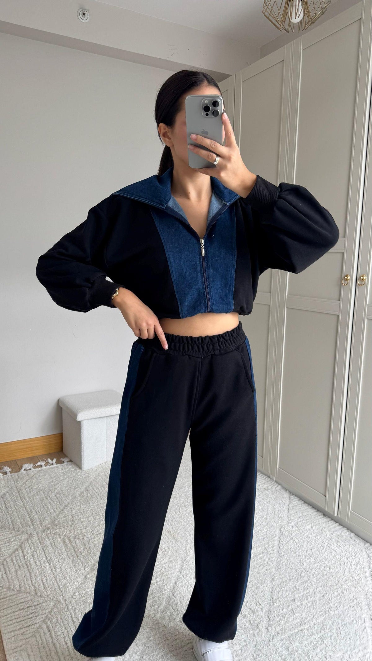 Violet Jean Detay Tasarım Takım 2640 SİYAH