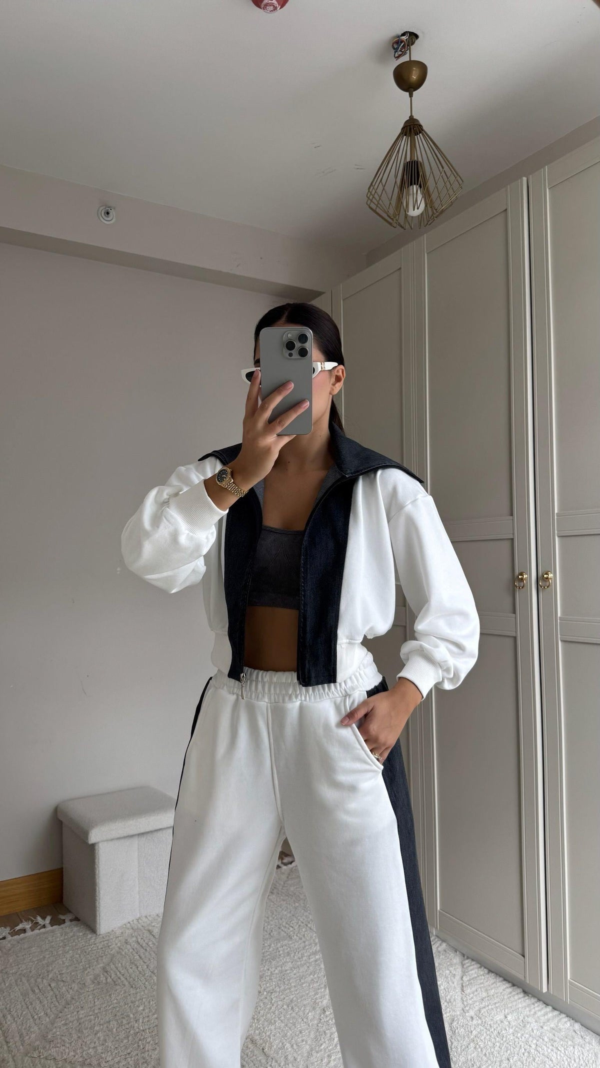 Violet Jean Detay Tasarım Takım 2640 BEYAZ