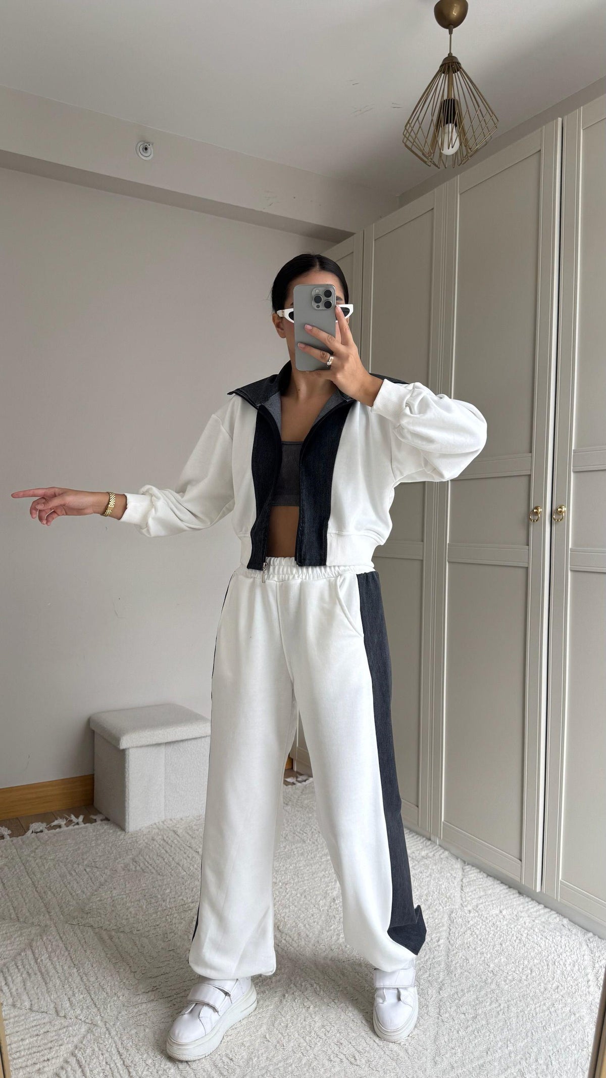 Violet Jean Detay Tasarım Takım 2640 BEYAZ