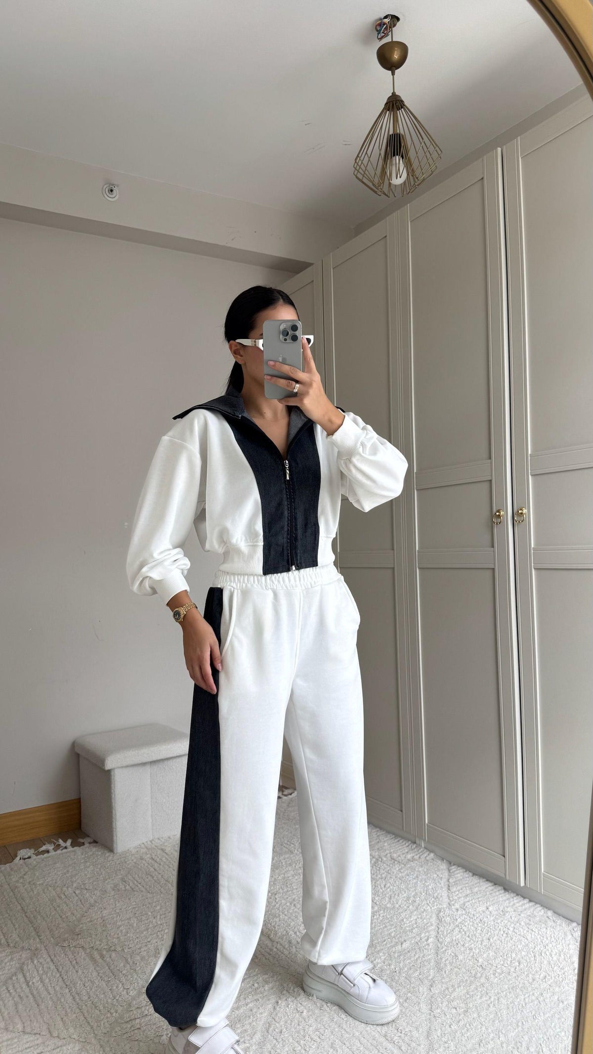 Violet Jean Detay Tasarım Takım 2640 BEYAZ