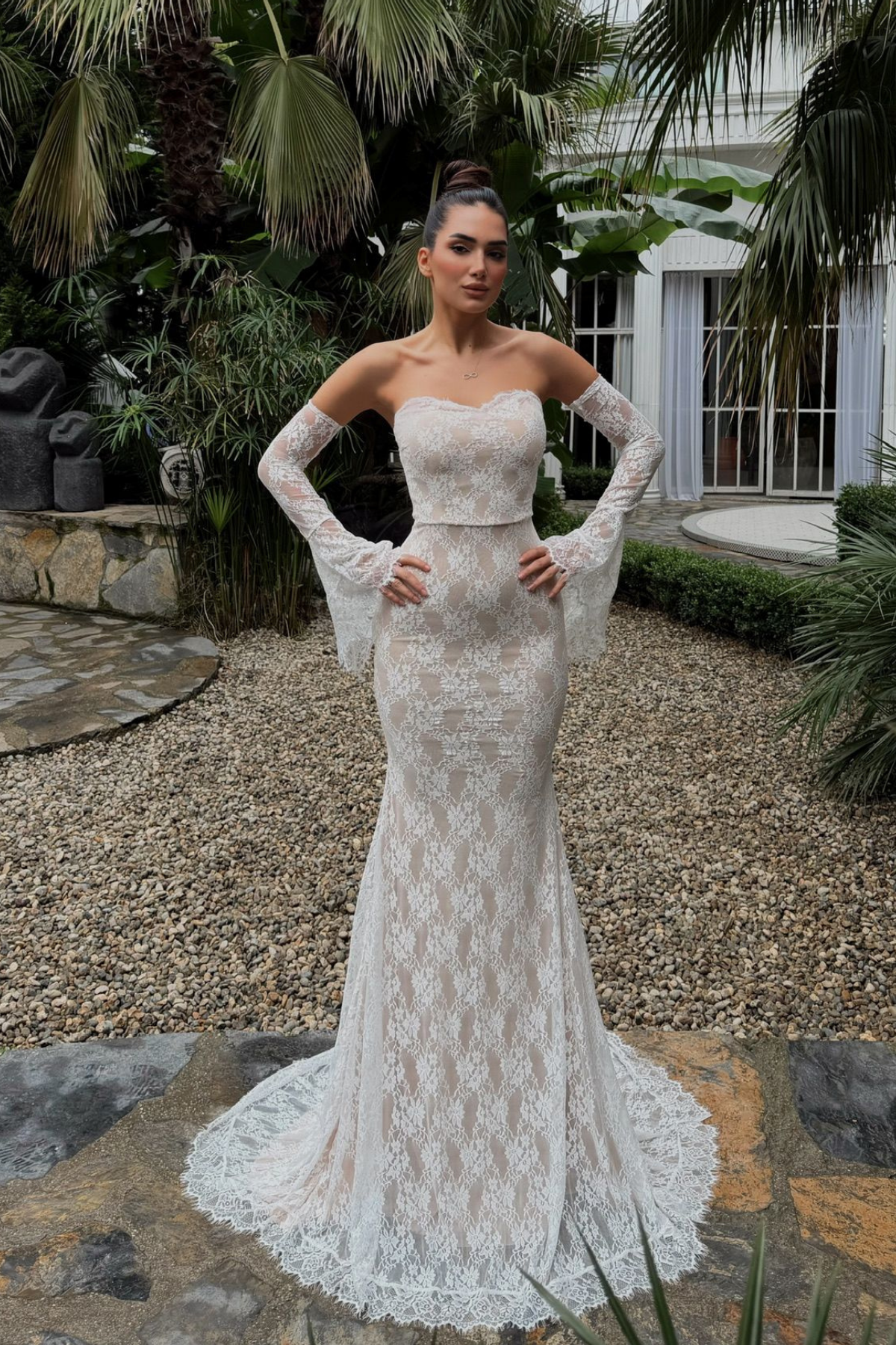 Violetta Güpür Balık Tasarım Abiye 84629 BEYAZ
