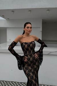 Violetta Güpür Balık Tasarım Abiye 84629 SİYAH