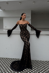 Violetta Güpür Balık Tasarım Abiye 84629 SİYAH