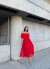 Glamour Pliseli Şifon Elbise 582850 Kırmızı